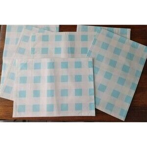 GINGHAM CHECK (6) Living Quarters Gingham Placemats Set Of 6 NWT